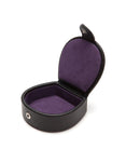 WOLF Blake Stud Box - Genuine Black Pebble Leather with Purple Lining - 3054-28A_fae87950-5d87-4165-88b4-bd160a1343c4