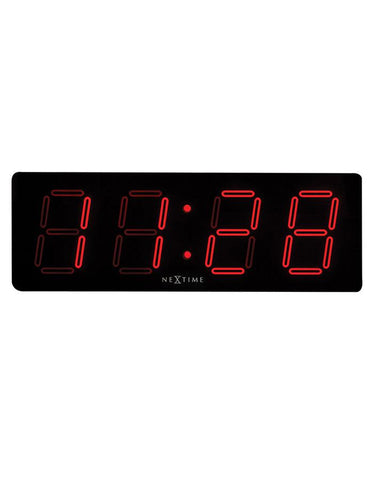 NeXtime Big D Large Digital Wall Clock - Red LED Display - AC Adaptor - 3059-NX_6126cd41-5d40-4417-93a4-e33cfd62caa5