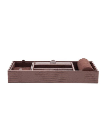 WOLF Blake Valet Tray with Watch Cuff - Genuine Brown Lizard Leather - 3064-95_e1d23255-0d0e-48ca-89e6-4a124c3f0e54