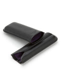 WOLF Blake 2 Piece Cigar Case - Black Pebble Leather with Purple Lining - 3065-28