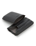 WOLF Blake 3 Piece Cigar Case - Black Teju Lizard with Gray Lining - 3066-58