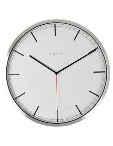 NeXtime Company Stripe Wall Clock - Aluminum Case - White Dial - 13.75in - 3071WI_dcd28f52-16da-4708-8d71-4d098f550e14