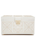 WOLF Marrakesh Medium Jewelry Box - Cream - LusterLoc Lining - Gold Accents - 3081-53A