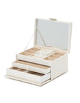 WOLF Marrakesh Medium Jewelry Box - Cream - LusterLoc Lining - Gold Accents - 3081-53B