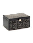 WOLF Marrakesh Large Jewelry Box - Black - LusterLoc Lining - Gold Accents - 3082-02