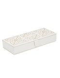 WOLF Marrakesh Safe Deposit Box - Cream - LusterLoc Lining - Gold Accents - 3084-53