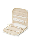 WOLF Marrakesh Travel Case - Cream Leather - LusterLoc Lining - Gold Accents - 3085-53B