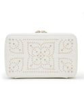 WOLF Marrakesh Zipper Jewelry Case - Cream - LusterLoc Lining - Gold Accents - 3086-53A