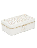 WOLF Marrakesh Zipper Jewelry Case - Cream - LusterLoc Lining - Gold Accents - 3086-53