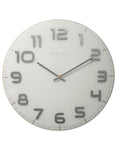 NeXtime Classy Round Large White Wall Clock - Silver Hands & Numerals - 19.7 in - 3105WI_26e64667-ddad-4446-9617-de105e1ab15b