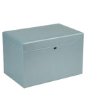 WOLF London Large Jewelry Box - Ice Blue Leather - Travel Case - Mirror - 3150-24