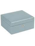 WOLF London Square Jewelry Box - Ice Blue - Leather - Mirror - LusterLoc - 3152-24