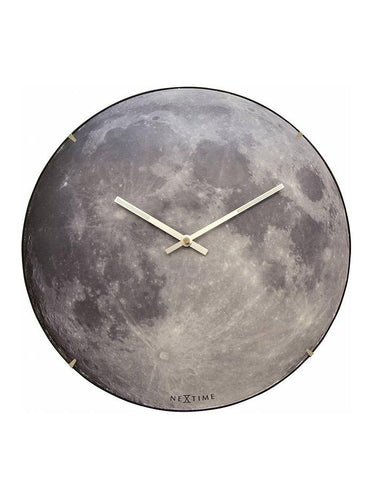 NeXtime Blue Moon Dome Glass Glow in the Dark Wall Clock - 13.75in - 3164_95e04e11-8dd7-4fd5-997e-b842ee1cd221