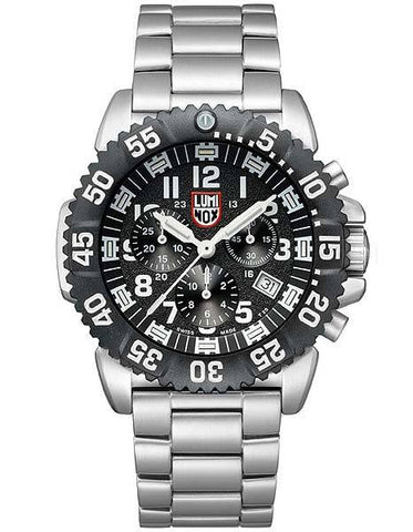 Luminox Mens Navy Seal Steel Colormark Chronograph - Black Dial and Stainless - 3182