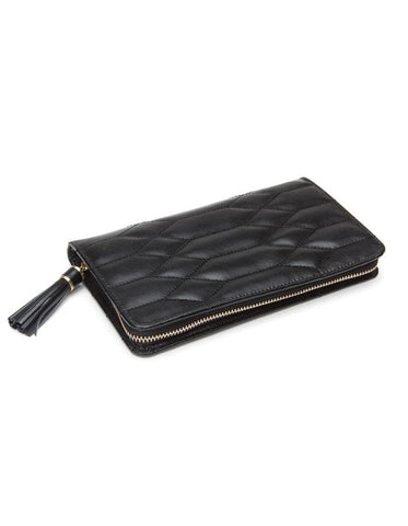 WOLF Caroline Jewelry Portfolio - Black - Quilted Leather - LusterLoc Lining - 3248-71