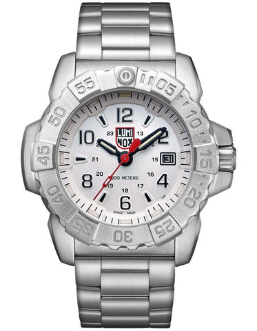 Luminox Navy Seal Steel Mens - Stainless Steel - Date - White - Bracelet - 200 - 3258