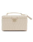 WOLF Caroline Medium Jewelry Case - Ivory Leather - Travel Case - Mirror - 3297-53B