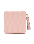 WOLF Caroline Zip Travel Case - Rose Quartz Leather - LusterLoc Lining - Mirror - 3299-15_8b29401e-7b4b-4ae9-8406-8e85813109b1