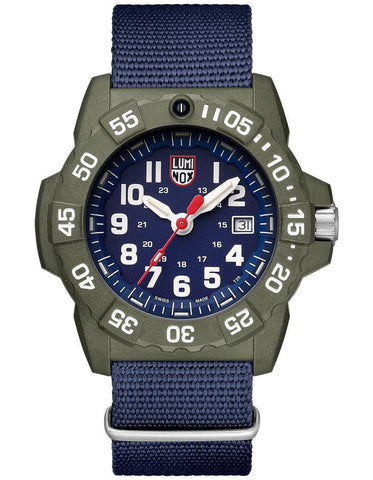 Luminox Navy Seal Mens - Green - Blue Webbing Strap - Date - 200M - 3503.ND