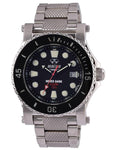 Reactor Polaris Mens Watch - Stainless Steel - Black - NEVER DARK Bezel - 42001