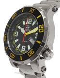 Reactor  Atlas Midsized Dive Watch - Black and Yellow - Stainless Steel Bracelet - 45007A