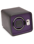 WOLF Windsor Single Winder - Black Pebble Leather & Purple - Module 2.5 Winder - 4524-03