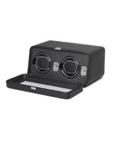 WOLF Windsor Double Watch Winder with Cover - Black Pebble Leather - Module 2.5 - 4526-029A_a4798b80-c8f1-477c-882d-c2acf04c2374