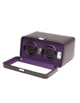 WOLF Windsor Double Watch Winder with Cover - Black & Purple - Module 2.5 - 4526-03A_1eeba310-5e95-439b-901d-642525732f00