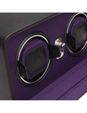 WOLF Windsor Double Watch Winder with Cover - Black & Purple - Module 2.5 - 4526-03C_192a7671-fe0f-4362-9116-781eee4033df