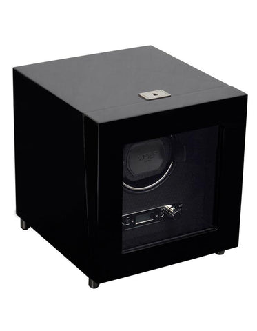 Wolf Designs Savoy 2.7 Single Watch Winder - Piano Black Veneer - Lock-In Cuff - 4544-70_e6564a89-5f8c-469c-af74-6a0f292b18e7