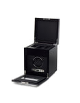 Wolf Designs Savoy 2.7 Black Single Watch Winder with Storage - Rotation Options - 4545-70A_d11956f5-5cc8-4e08-b301-786d1ae66c44