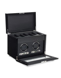 Wolf Designs Savoy 2.7 Piano Black Double Watch Winder with Storage - 4546-70A_3f150abe-e795-4966-a309-c59a80612f17