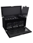 Wolf Designs Savoy 2.7 Piano Black Triple Watch Winder with Storage - 4547-70A_a1924deb-8034-4741-ae97-becaa458d313