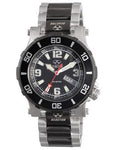 Reactor  Atlas Midsized Dive Watch - Two-Tone Black - Stainless Steel Bracelet - 45501