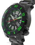 Reactor  Atlas Midsized Dive Watch - Black and Green - Black Steel Bracelet - 45509A