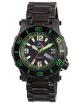 Reactor  Atlas Midsized Dive Watch - Black and Green - Black Steel Bracelet - 45509