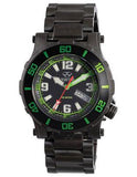 Reactor  Atlas Midsized Dive Watch - Black and Green - Black Steel Bracelet - 45509