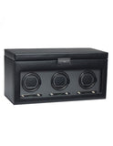 Wolf Designs Viceroy Module 2.7 - Triple Watch Winder with Storage - Black - 4563-02_14eb5588-a682-42fb-bc69-d85e2da49710