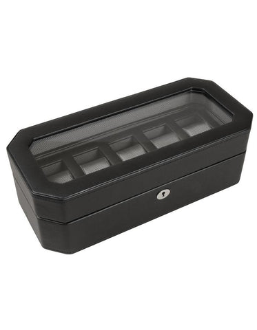 Wolf Designs 5 Watch Box - Black Pebble Finish - 4583-029_8dda44b6-6314-4638-a168-b47d57a536ff