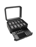 Wolf Designs 10 Watch Box with Drawer - Black Pebble Finish - 4586-029A_0ea2e903-3a2b-4bd9-8caa-a3c35fe40f99