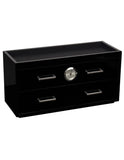 WOLF Meridian Humidor with Two Drawers - Black - Up to 68 Cigar Capacity - 4600-70_ebaa9b64-d3bd-4f1d-9c7e-1c6a592e8892