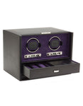 WOLF Blake Double Winder with Storage & Travel Case - Black Pebble & Purple - 4607-28B_cd196ae5-5a96-489b-8d1c-a85db871cac9