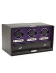 WOLF Blake Triple Winder with Storage & Travel Case - Black Pebble & Purple - 4608-28A_6b3c290a-fc2c-4f73-acba-112fec139841