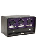 WOLF Blake Triple Winder with Storage & Travel Case - Black Pebble & Purple - 4608-28A_6b3c290a-fc2c-4f73-acba-112fec139841