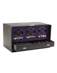 WOLF Blake Triple Winder with Storage & Travel Case - Black Pebble & Purple - 4608-28B_ea83bb33-57d0-4092-a5a8-3c0dbd368a30