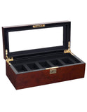 WOLF Savoy 5 Piece Watch Box with Key - Burlwood - 4615-10A_1cccbe09-1a12-4f50-9a5c-b72781a695d3