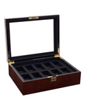 WOLF Savoy 10 Piece Watch Box with Key - Burlwood - 4616-10A_f4484fdd-87a8-4d7a-a39b-77e3671b152b