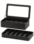 WOLF Smart Storage 6 Piece Watch Box - Strap Tray - Black - Charging Station - 4631-03