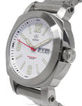 Reactor Fermi Mens Day/Date Watch - Matte White Dial - Stainless Steel Bracelet - 48005A