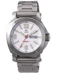 Reactor Fermi Mens Day/Date Watch - Matte White Dial - Stainless Steel Bracelet - 48005